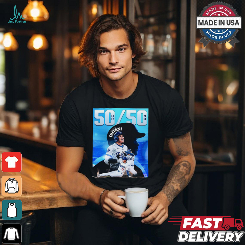 Shohei Ohtani Los Angeles Dodgers MLB Is The Founder Of The 50 50 Club Poster t shirt Shohei Ohtani Los Angeles Dodgers MLB Is The Founder Of The 50 50 Club Poster t shirt