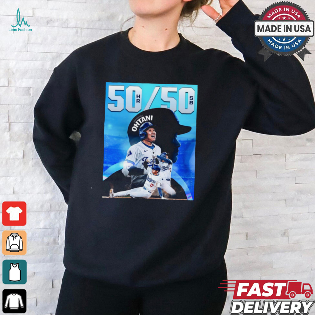 Shohei Ohtani Los Angeles Dodgers MLB Is The Founder Of The 50 50 Club Poster t shirt Shohei Ohtani Los Angeles Dodgers MLB Is The Founder Of The 50 50 Club Poster t shirt