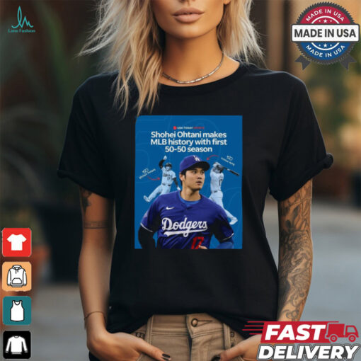 Shohei Ohtani Makes MLB History With First 50 50 Season Poster t shirt