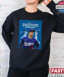 Shohei Ohtani Makes MLB History With First 50 50 Season Poster t shirt