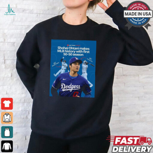 Shohei Ohtani Makes MLB History With First 50 50 Season Poster t shirt