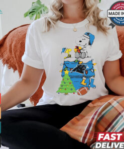 Snoopy And Woodstock Gift Carolina Panthers Football Merry Christmas 2024 shirt
