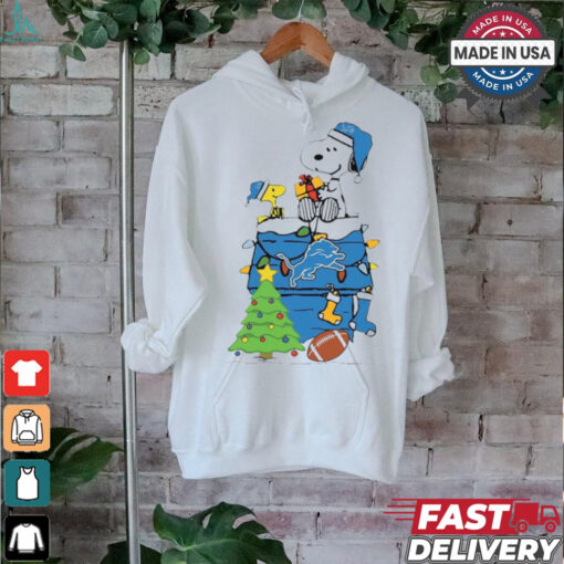 Snoopy And Woodstock Gift Detroit Lions Football Merry Christmas 2024 shirt