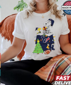 Snoopy And Woodstock Gift Houston Texans Football Merry Christmas 2024 shirt