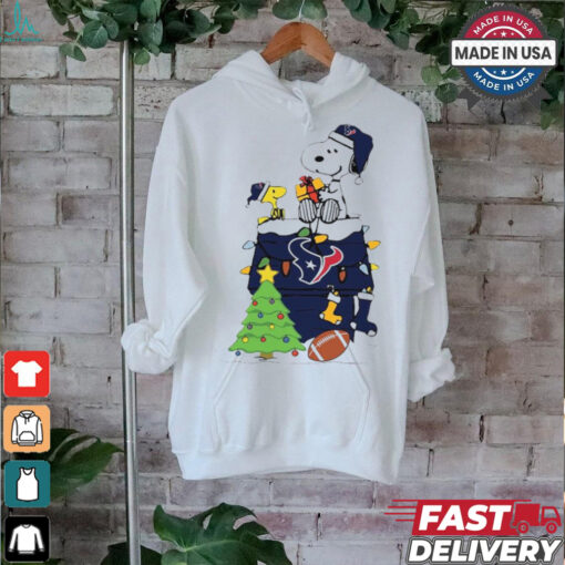 Snoopy And Woodstock Gift Houston Texans Football Merry Christmas 2024 shirt