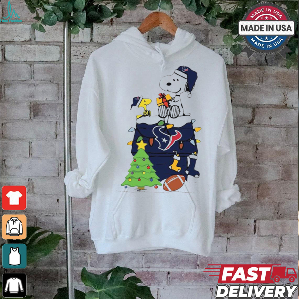 Snoopy And Woodstock Gift Houston Texans Football Merry Christmas 2024 shirt Snoopy And Woodstock Gift Houston Texans Football Merry Christmas 2024 shirt