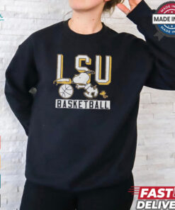 Snoopy And Woodstock Peanuts x LSU Tigers Basketball t shirt