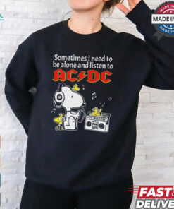 Snoopy And Woodstock Sometimes I Need To Be Alone And Listen To ACDC shirt