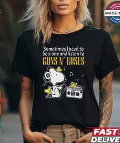 Snoopy And Woodstock Sometimes I Need To Be Alone And Listen To Guns N’ Roses shirt