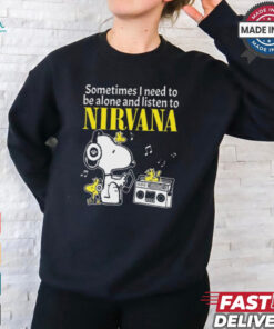 Snoopy And Woodstock Sometimes I Need To Be Alone And Listen To Nirvana shirt
