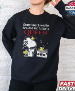 Snoopy And Woodstock Sometimes I Need To Be Alone And Listen To Queen shirt