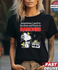 Snoopy And Woodstock Sometimes I Need To Be Alone And Listen To Ramones shirt