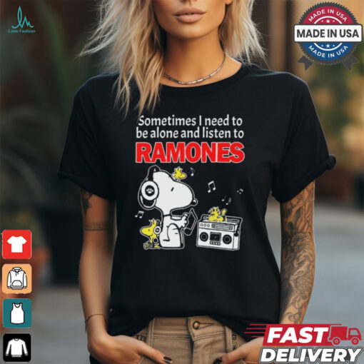 Snoopy And Woodstock Sometimes I Need To Be Alone And Listen To Ramones shirt