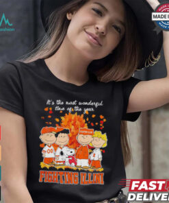 Snoopy Illinois Fighting Illini Fall the most beautiful time of the year shirt