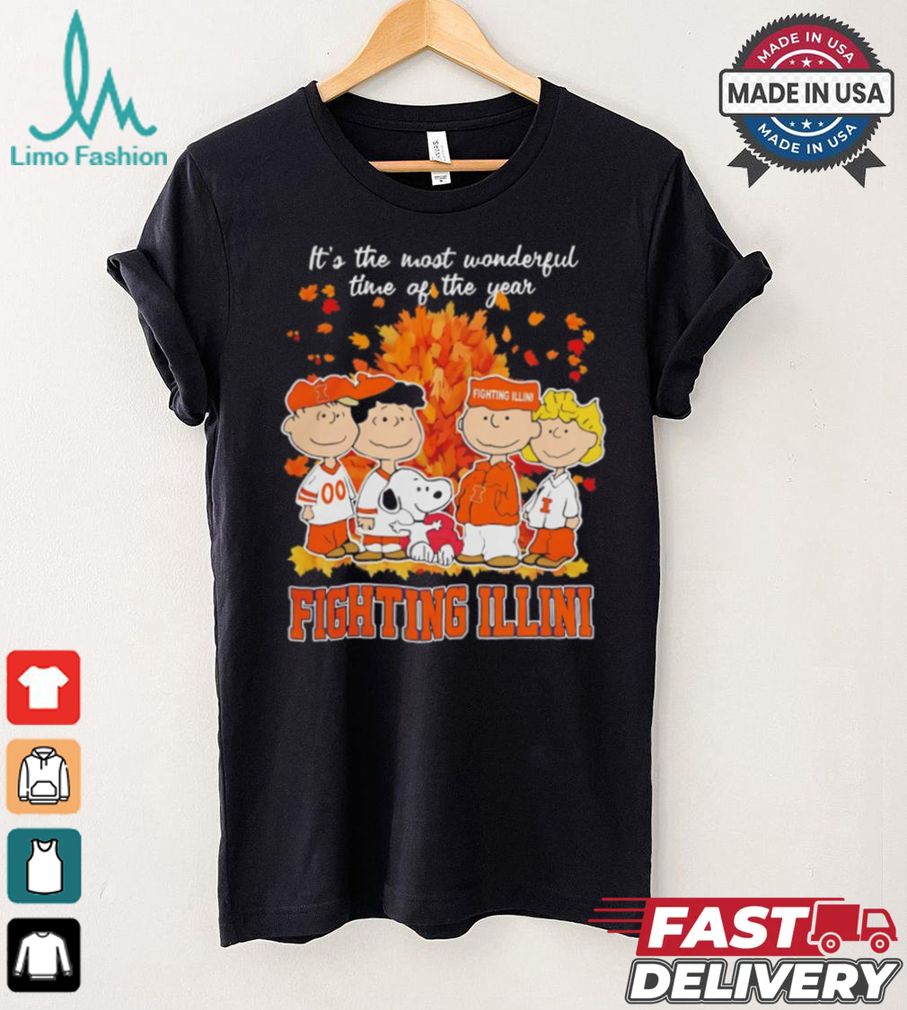 Snoopy Illinois Fighting Illini Fall the most beautiful time of the year shirt Snoopy Illinois Fighting Illini Fall the most beautiful time of the year shirt