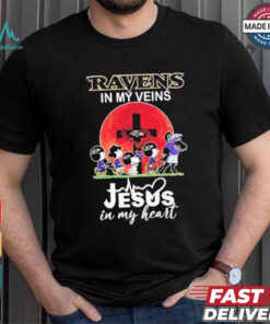 Snoopy Ravens In My Veins Jesus In My Heart Moon Shirt