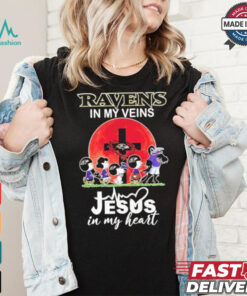 Snoopy Ravens In My Veins Jesus In My Heart Moon Shirt