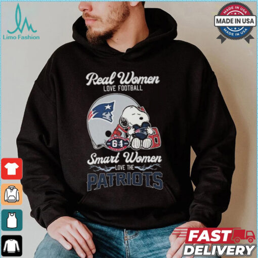 Snoopy Real Women Love Football Smart Women Love The New England Patriots Shirt