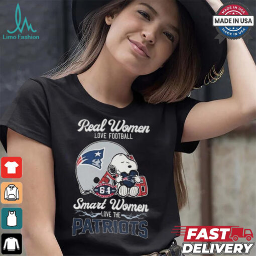 Snoopy Real Women Love Football Smart Women Love The New England Patriots Shirt