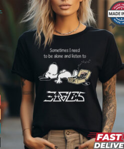 Snoopy Sometimes I Need To Be Alone And Listen To Eagles Logo shirt