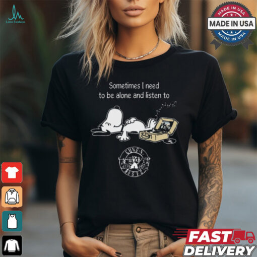 Snoopy Sometimes I Need To Be Alone And Listen To Guns N’ Roses Logo shirt