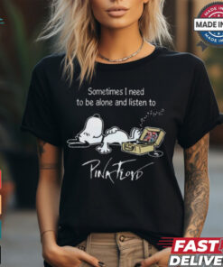 Snoopy Sometimes I Need To Be Alone And Listen To Pink Floyd Logo shirt