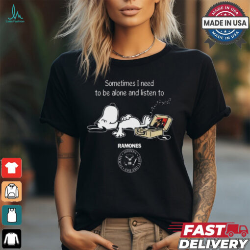 Snoopy Sometimes I Need To Be Alone And Listen To Ramones Logo shirt