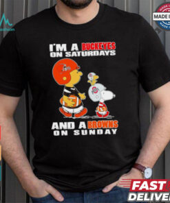 Snoopy and Charlie Brown I’m a Ohio State Buckeyes on saturdays and a Browns on sunday 2024 shirt