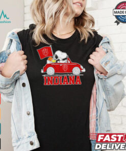 Snoopy and Woodstock driving a car Indiana Hoosiers 2024 shirt Snoopy and Woodstock driving a car Indiana Hoosiers 2024 shirt