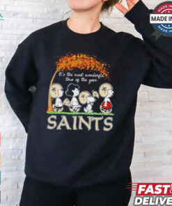 Snoopy and friends Peanuts X New Orleans Saints it’s the most wonderful time of the year shirt
