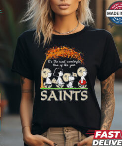 Snoopy and friends Peanuts X New Orleans Saints it’s the most wonderful time of the year shirt