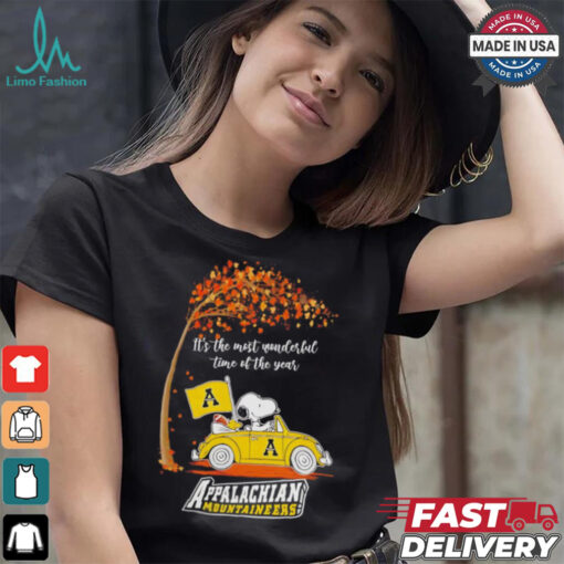 Snoopy driving car Appalachian State Mountaineers Fall the most wonderful shirt