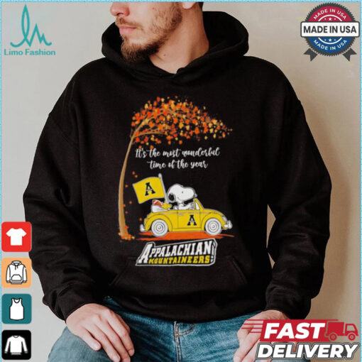 Snoopy driving car Appalachian State Mountaineers Fall the most wonderful shirt