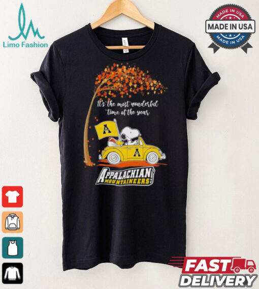 Snoopy driving car Appalachian State Mountaineers Fall the most wonderful shirt