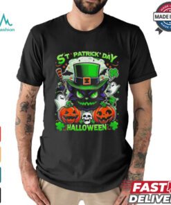 St. Patricks Day Halloween cat shirt