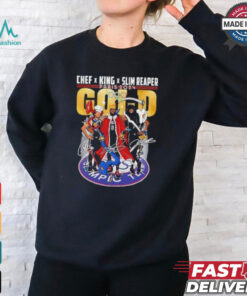 Stephen Curry, Lebron James And Kevin Durant Chef X King X Slim Reaper Paris 2024 Shirt