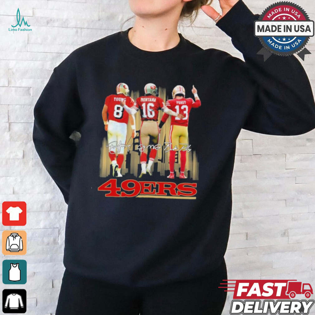 Steve Young, Joe Montana And Brock Purdy San Francisco 49ers Skyline Signatures Shirt Steve Young, Joe Montana And Brock Purdy San Francisco 49ers Skyline Signatures Shirt