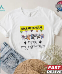Stitch Horror Character X Dollar General I’m Fine It’s Just My Face Halloween Shirt