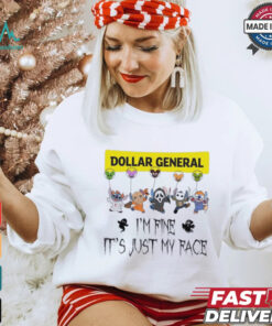 Stitch Horror Character X Dollar General I’m Fine It’s Just My Face Halloween Shirt