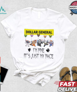 Stitch Horror Character X Dollar General I’m Fine It’s Just My Face Halloween Shirt