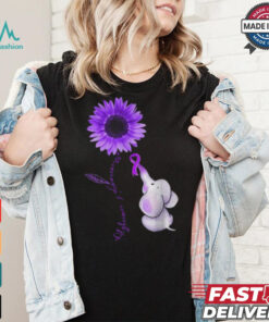 Sunflower Elephant Alzheimer's Awareness T Shirt