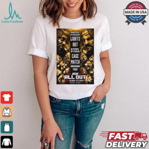 Swerve Strickland vs Hangman Adam Page – AEW ALL OUT Sept 7 2024 Chicago, Illinois Poster t shirt