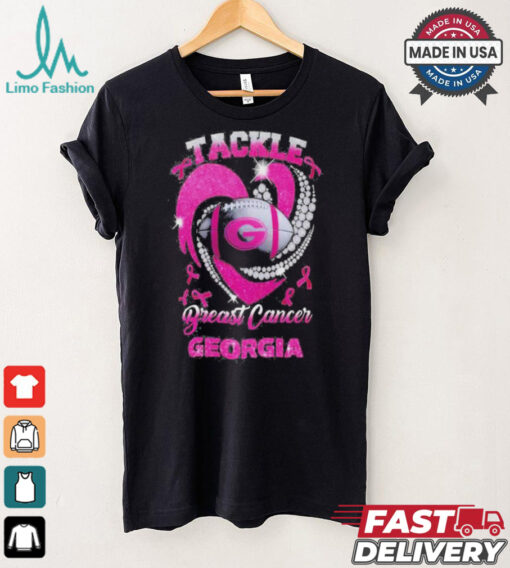 Tackle Breast Cancer Georgia Bulldogs 2024 Diamond Pink T Shirt