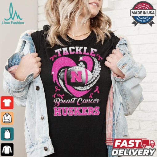 Tackle Breast Cancer Nebraska Cornhuskers diamond heart shirt