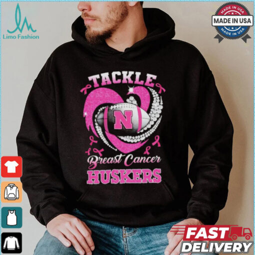 Tackle Breast Cancer Nebraska Cornhuskers diamond heart shirt