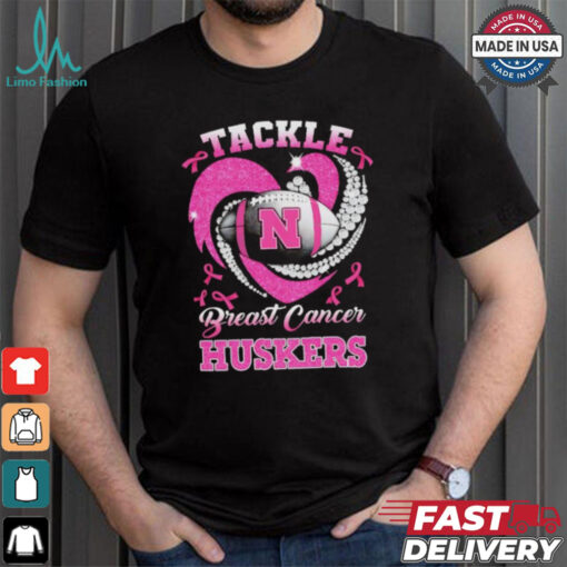 Tackle Breast Cancer Nebraska Cornhuskers diamond heart shirt
