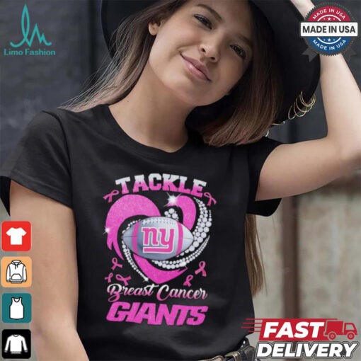 Tackle Breast Cancer New York Giants diamond heart shirt