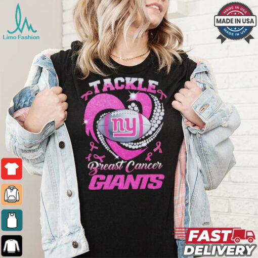 Tackle Breast Cancer New York Giants diamond heart shirt