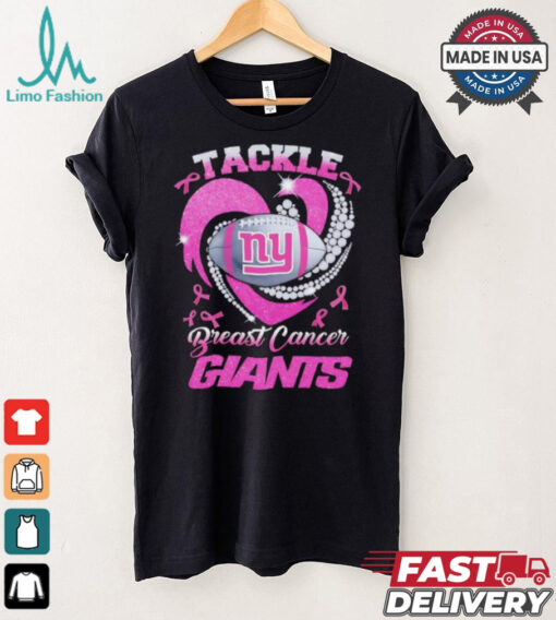 Tackle Breast Cancer New York Giants diamond heart shirt