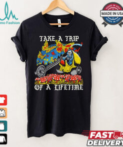 Take a trip of a lifetime skeleton riding art shirt